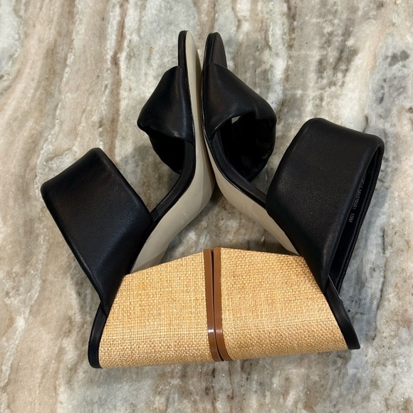 Women’s STEVE MADDEN Masterful black leather block heeled sandals- Size 10 - Picture 4 of 9